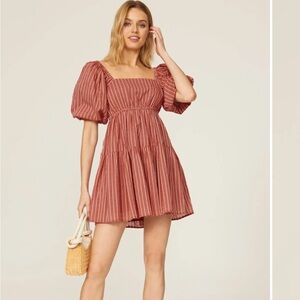 MINKPINK Red Striped Mini Dress